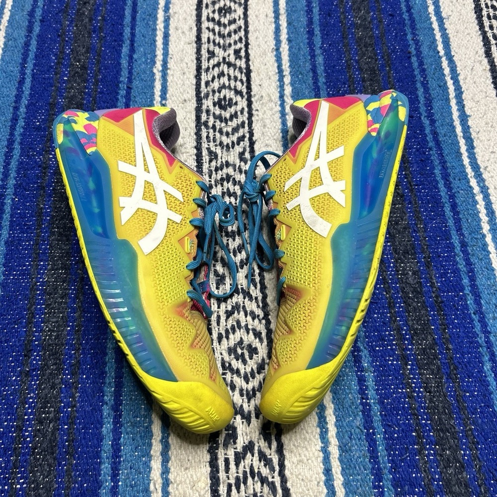 ASICS GEL-Resolution Shoes Womens Size 10 Yellow Pink Tennis Court Sneakers